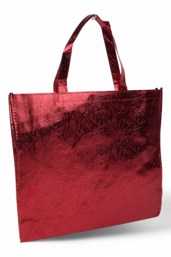 Sacoșă Cumpărături Textil (Roșu Metalic 50Cm X 42Cm X 18Cm)