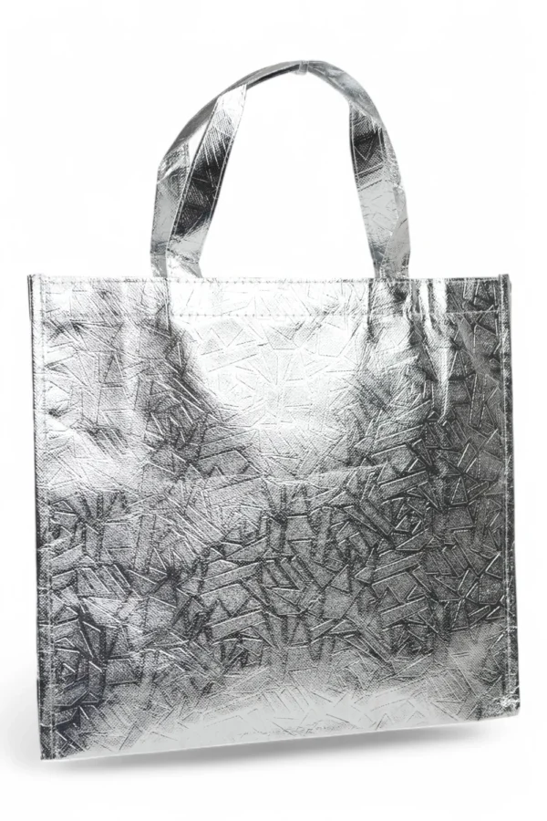 Sacoșă Cumpărături Textil (Argintiu, 35Cm X 32Cm X 12Cm)