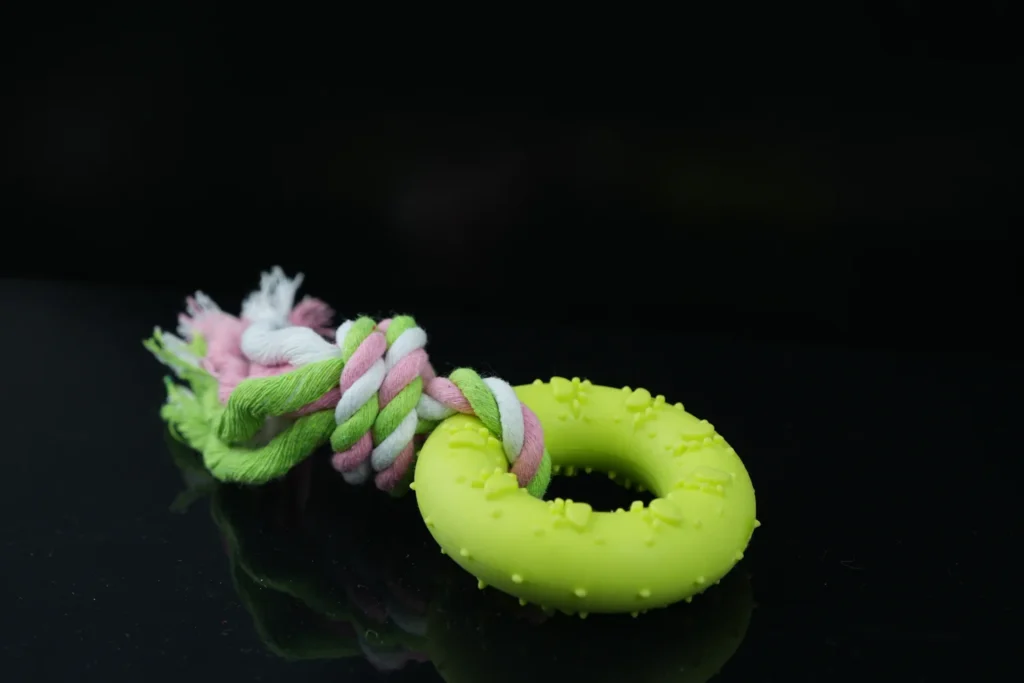 Sfoară Cu Stea Din Silicon Jucărie Pentru Animale (Verde Lime)