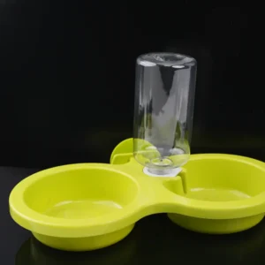 Bol Pentru Apă Și Hrană Cu Recipient (Verde Lime)