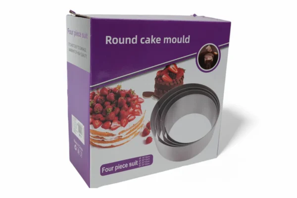 Set 4 Forme Pentru Tort Din Metal (18X10Cm, 20X10Cm, 22X10Cm, 24X10Cm) - imagine 2