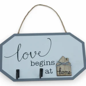 Cuier Cu 2 Agățători "Love Begins At Home"