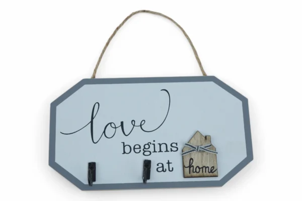Cuier Cu 2 Agățători "Love Begins At Home"