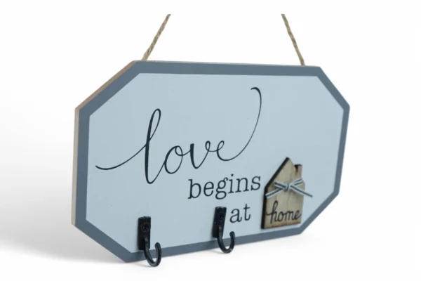 Cuier Cu 2 Agățători "Love Begins At Home" - imagine 2