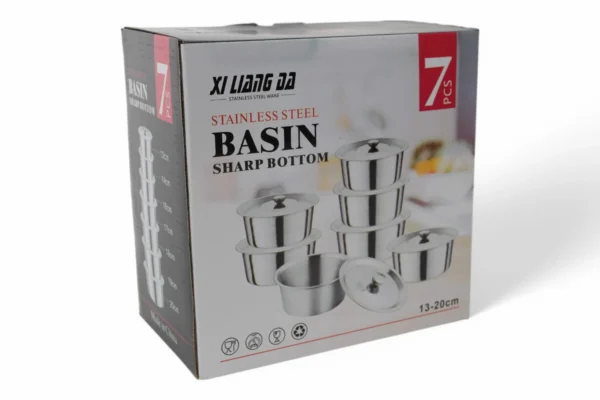 Set 7 Oale Din Inox Cu Capac (13-20 Cm) - imagine 2
