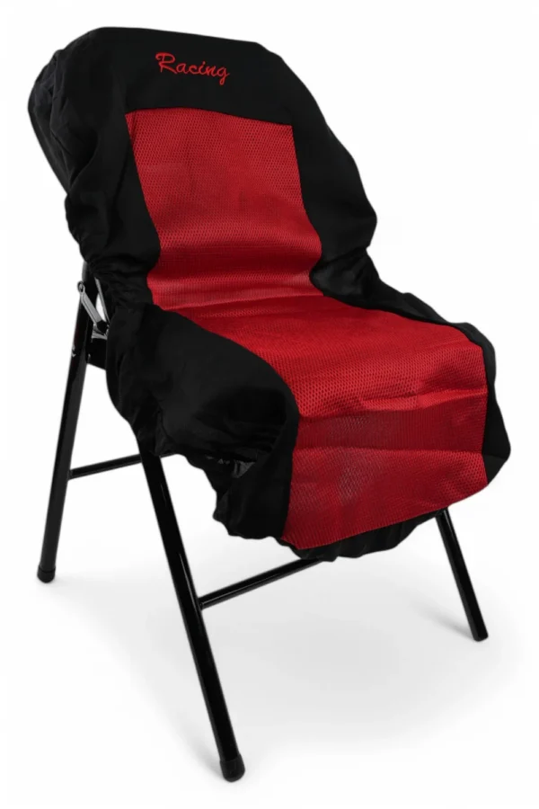 Set Huse Auto (8 Piese, Roșu Cu Negru) - imagine 2