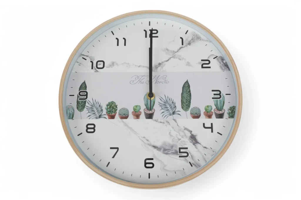 Ceas De Perete (Cactuși Și Marmură)