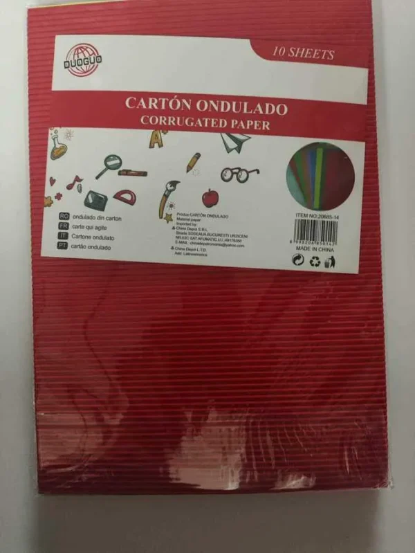 10PCS - CARTON ONDULAT COLORAT 10PCS
