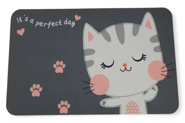 Covor Antialunecare "It'S A Perfect Day" (Model Pisică, Gri, 38Cm X 58Cm)