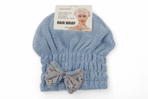 Turban Pentru Păr (Albastru Cu Fundă)