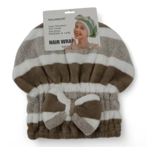 Turban Pentru Păr (Alb Cu Maro)
