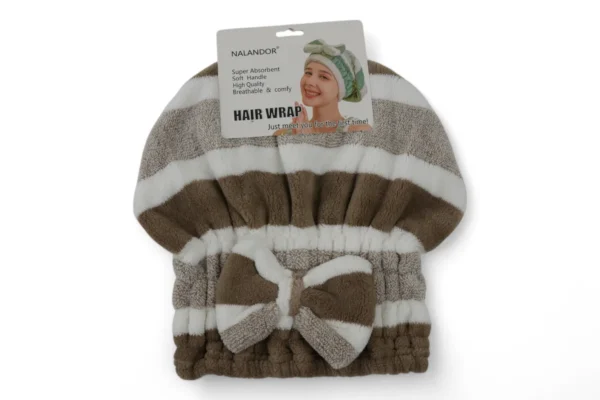 Turban Pentru Păr (Alb Cu Maro)