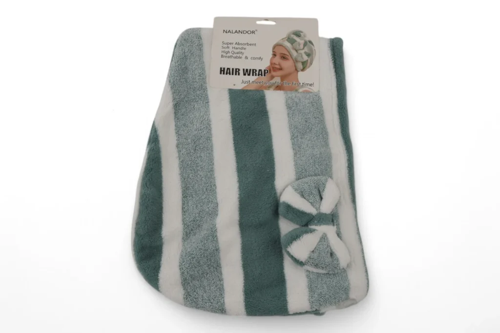 Turban Pentru Păr (Verde Petrol Cu Alb)