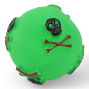 Minge Cu Cranii Jucărie Pentru Animale (Verde Neon)