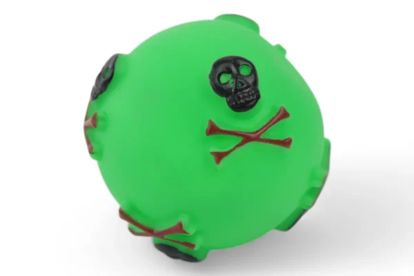 Minge Cu Cranii Jucărie Pentru Animale (Verde Neon)