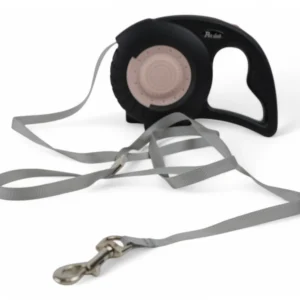 Lesă Retractabilă 5M (Negru Cu Roz)