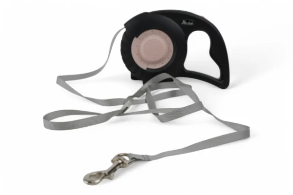 Lesă Retractabilă 5M (Negru Cu Roz)