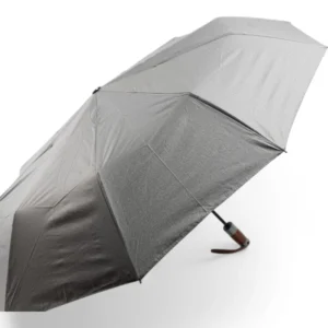 Umbrelă Telescopică (Gri Cu Mâner De Lemn)