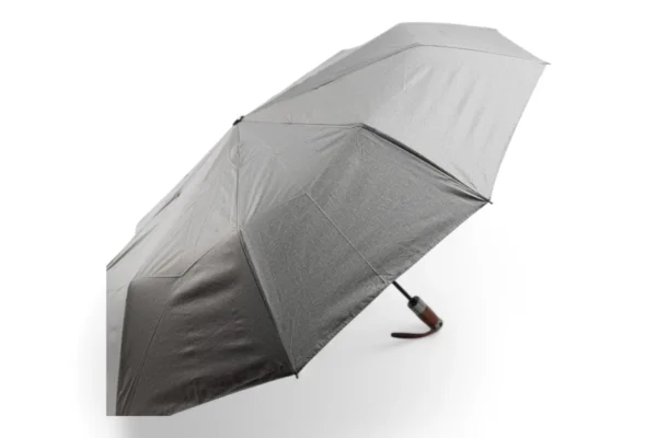 Umbrelă Telescopică (Gri Cu Mâner De Lemn)