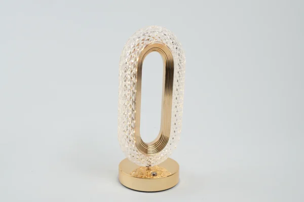 Lampă De Masă Usb (Formă Oval, Aurie) Bi-Color - imagine 3