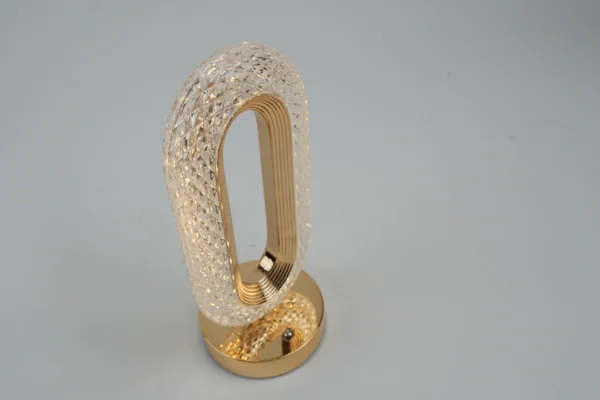 Lampă De Masă Usb (Formă Oval, Aurie) Bi-Color - imagine 4