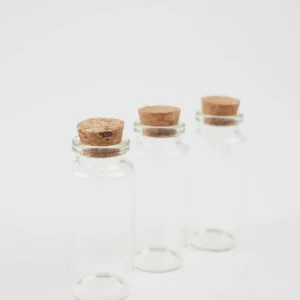 Set 3 Recipiente De Sticlă Cu Dop De Plută (3Cm X 7Cm)