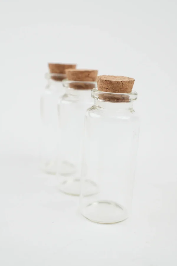 Set 3 Recipiente De Sticlă Cu Dop De Plută (3Cm X 7Cm) - imagine 3