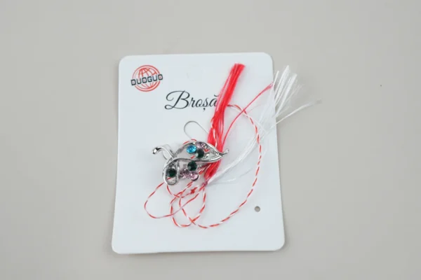 Mărțișor Broșă Fluture (Strasuri Multicolore)