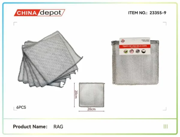 SET 6 LAVETE LAMINATE 6PCS  20*20CM