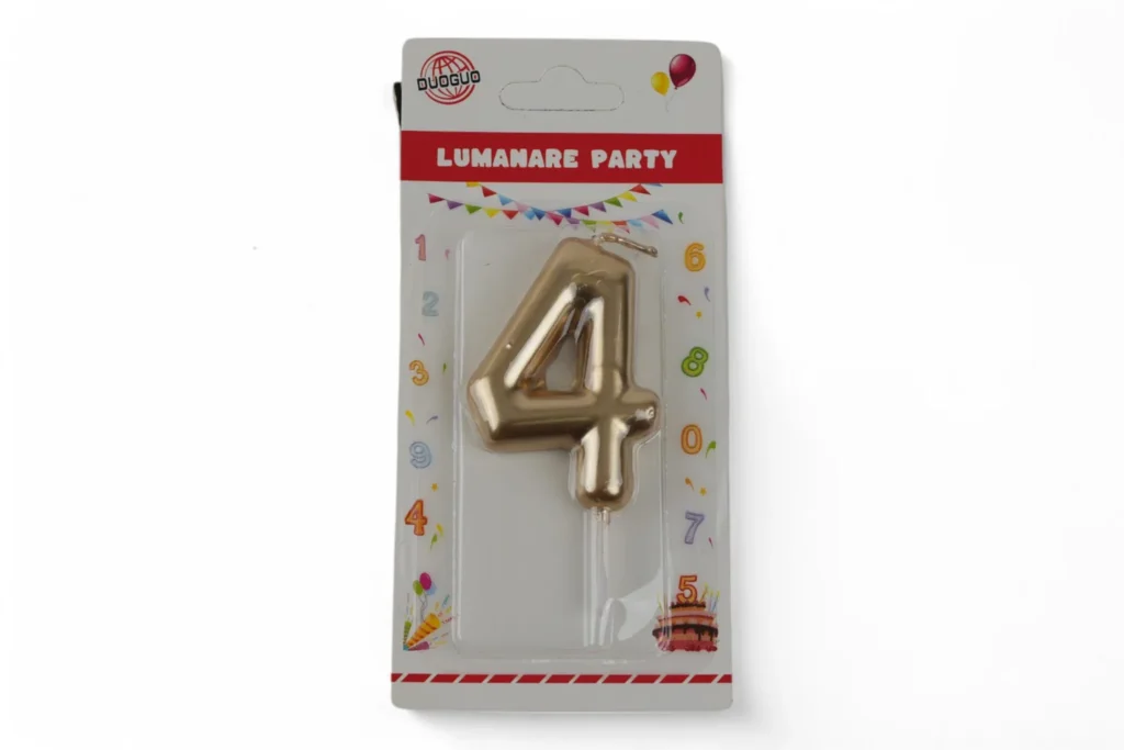 Lumânare Cifra 4 (Auriu)