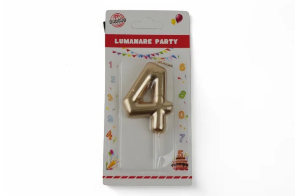 Lumânare Cifra 4 (Auriu)