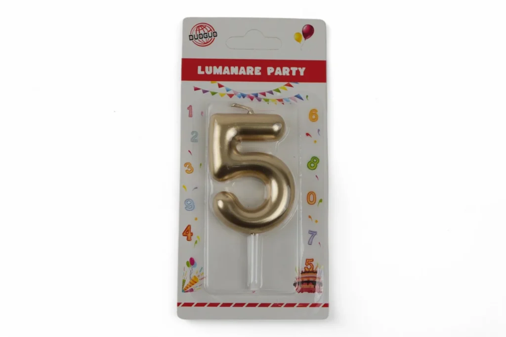 Lumânare Cifra 5 (Auriu)