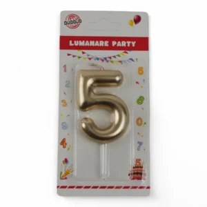 Lumânare Cifra 5 (Auriu)