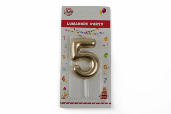 Lumânare Cifra 5 (Auriu)
