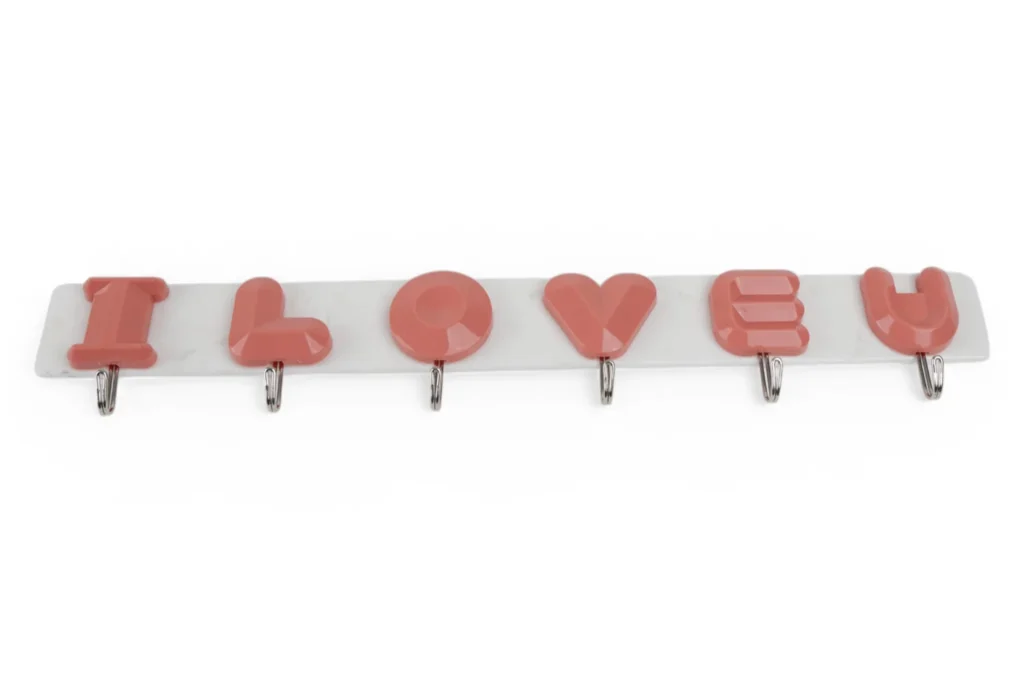 Cuier Cu 6 Agățătoare "I Love You" (Roz Somon)