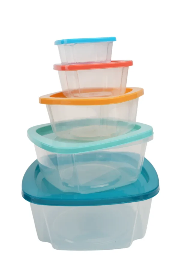 Set 5 Caserole Cu Capac (Pătrat, Multicolor) - imagine 3