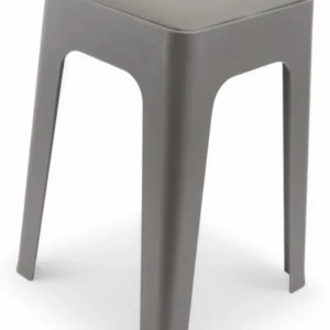Taburet Din Plastic Tapițat (Gri)