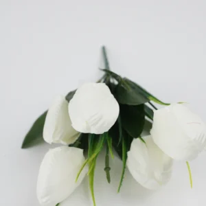 Buchet Lalele Artificiale (Alb)