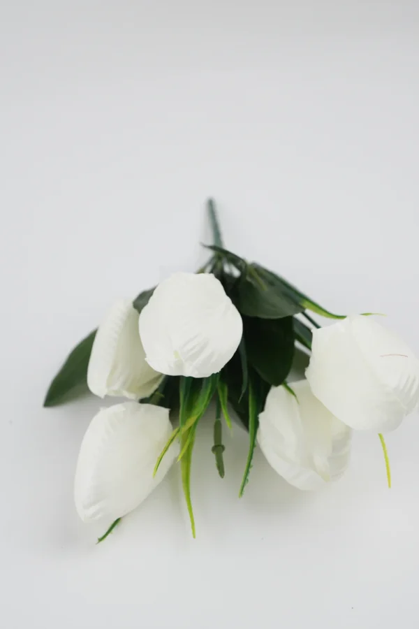 Buchet Lalele Artificiale (Alb)