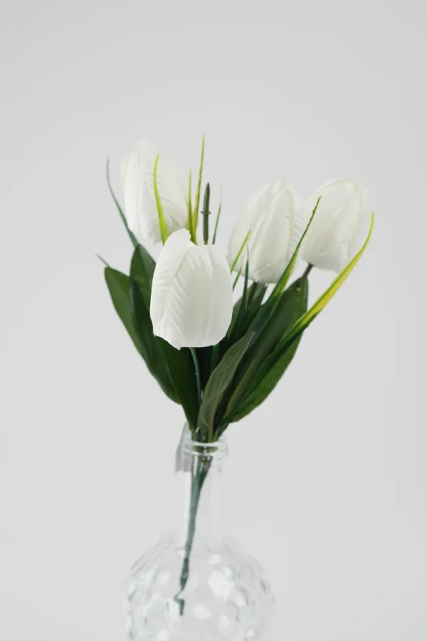 Buchet Lalele Artificiale (Alb) - imagine 2