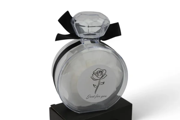 Trandafir Criogenat În Sticlă De Parfum (Alb) - imagine 3