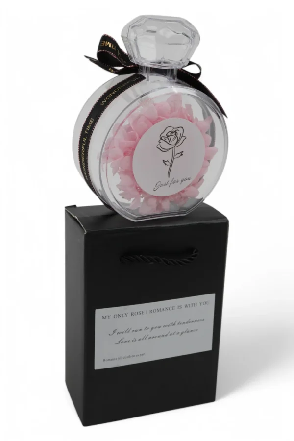Trandafir Criogenat În Sticlă De Parfum (Roz)