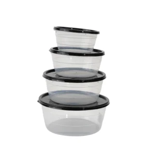 Set 4 Cutii Cu Capac (Negru)