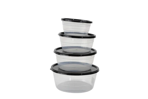 Set 4 Cutii Cu Capac (Negru)
