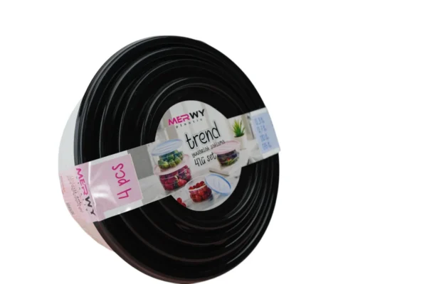 Set 4 Cutii Cu Capac (Negru) - imagine 2