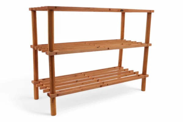 Pantofar Din Lemn Cu 2 Polițe (63Cm X 48Cm X 26Cm)