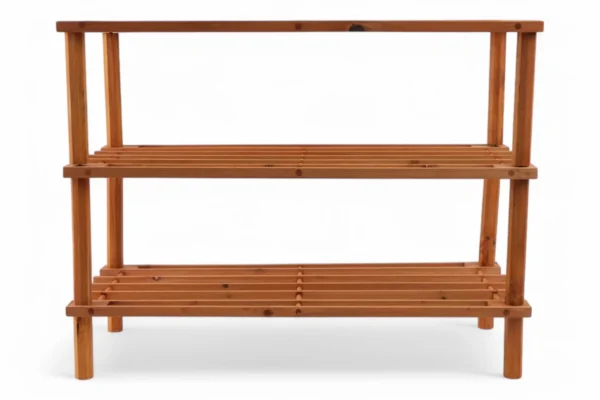 Pantofar Din Lemn Cu 2 Polițe (63Cm X 48Cm X 26Cm) - imagine 2