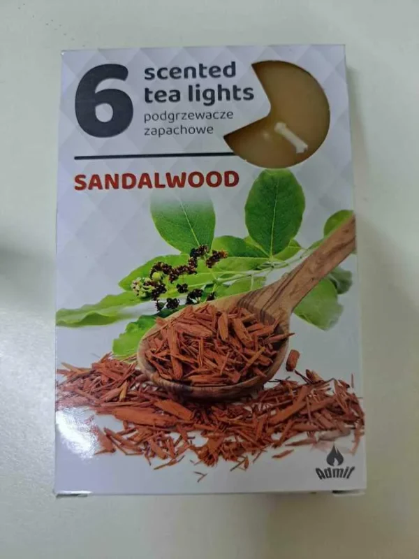 SET LUMANARI PARFUMATE SANDALWOOD 8*12CM 6BUC