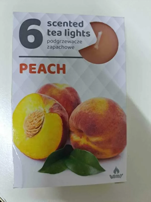 SET LUMANARI PARFUMATE PEACH 8*12CM 6BUC