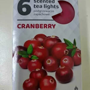 SET LUMANARI PARFUMATE CRANBERRY 8*12CM 6BUC